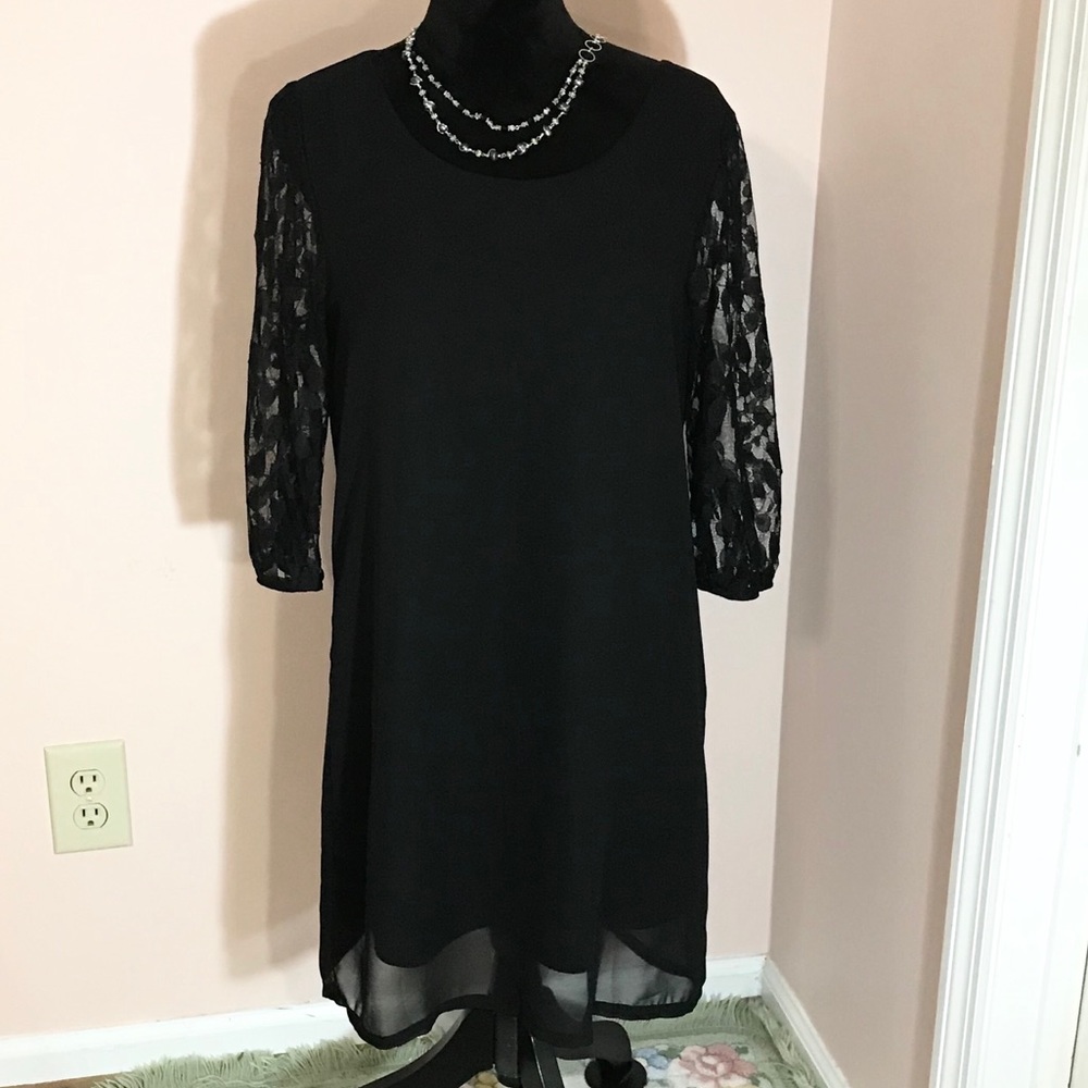 CLEARANCE Free bird Black Lined Sheer Dress